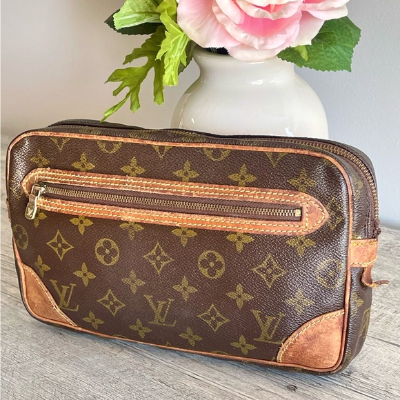 HOLD🔥Authentic LOUIS VUITTON MONOGRAM Marlo Dragonne Clutch - Picture 13 of 16